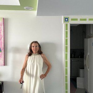 White dress with rhinestone collar